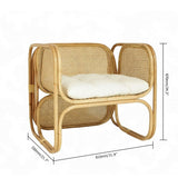 Natrual Rattan Accent Chair Ash Wood Arm Chair Indoor/Outdoor Natural