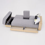 Modern Full Sleeper Convertible Sofa & Futon with Storage Gray