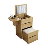 Versatile Mini Vanity Desk and Bedside Table Combo Natural