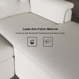 White Power Reclining Sectional Sofa Pull Out Bed Cup Holder & Speaker & Storage White