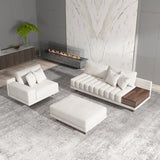 Modular L Shape Couch with Ottoman - Comfy Sectional Sofa with Storage Ivory