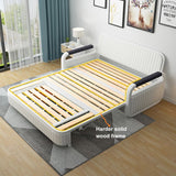 Modern Convertible Sleeper Sofa Cotton & Linen Upholstery with Storage Deep Gray