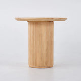Japandi Round Small Dining Table for 2 Person Natural Wood Tabletop Natural