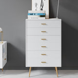 Narre 4 Drawer Dresser Modern Wood Storage Chest Accent Cabinet for Bedroom White