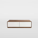 Color Combo Rectangular Coffee Table With Storage Walnut & White