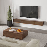 Color Combo Rectangular Coffee Table With Storage Walnut Color