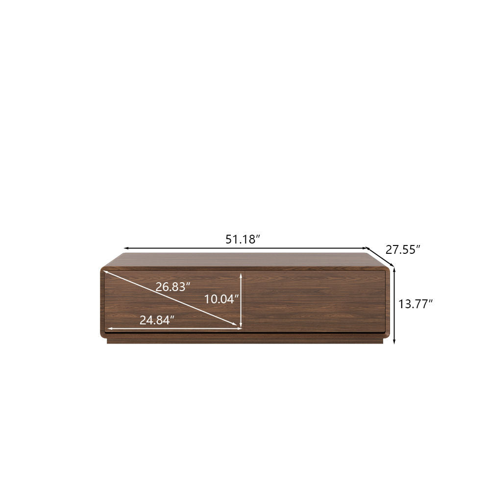 Color Combo Rectangular Coffee Table With Storage Walnut Color