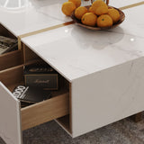 Modern & Luxury Coffee Table With Pinewood Drawers - 51.18 White