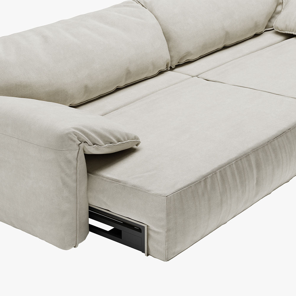 Minimalist Scratch Proof Sofa Bed Beige