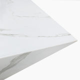 Drum Shaped White Faux Marble Coffee Table White