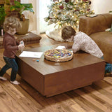 Stylish Wood Coffee Table With Storage Brown