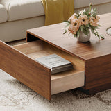 Stylish Wood Coffee Table With Storage Brown