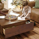 Stylish Wood Coffee Table With Storage Brown