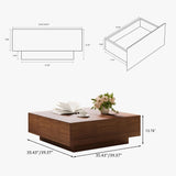 Stylish Wood Coffee Table With Storage Brown