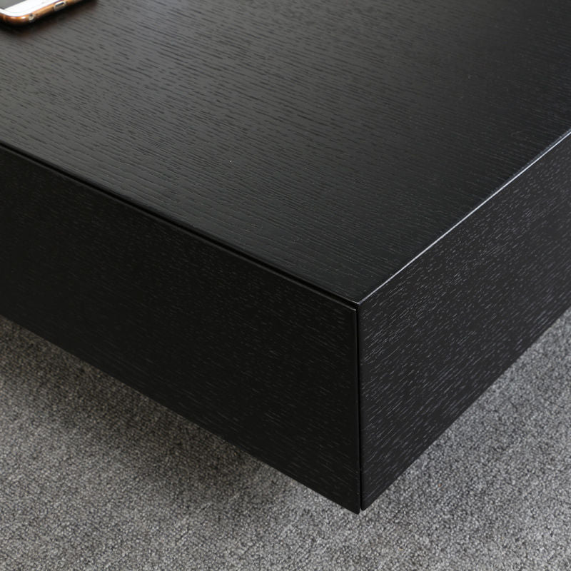 Stylish Wood Coffee Table With Storage Black
