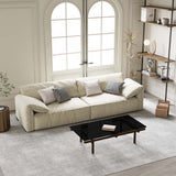 Modern Deep Seated Pillow Top Arm Sofa Beige