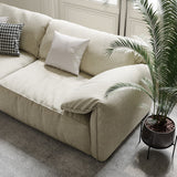 Modern Deep Seated Pillow Top Arm Sofa Beige