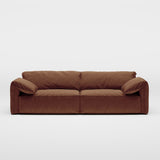 Modern Deep Seated Pillow Top Arm Sofa Red-brown