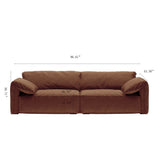 Modern Deep Seated Pillow Top Arm Sofa Red-brown