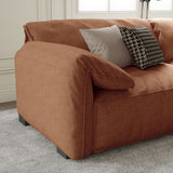 Modern Deep Seated Pillow Top Arm Sofa Red-brown