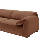 Modern Deep Seated Pillow Top Arm Sofa Red-brown