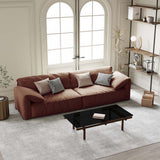 Modern Deep Seated Pillow Top Arm Sofa Red-brown