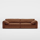 Modern Deep Seated Pillow Top Arm Sofa Red-brown