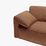 Modern Deep Seated Pillow Top Arm Sofa Red-brown