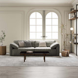 Modern Deep Seated Pillow Top Arm Sofa Dark Gray