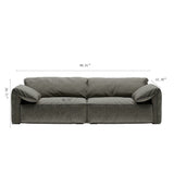 Modern Deep Seated Pillow Top Arm Sofa Dark Gray