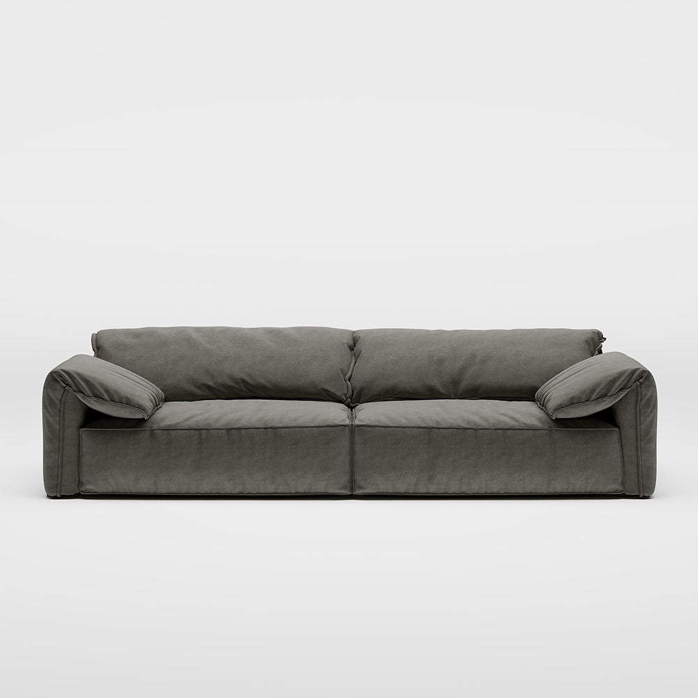 Modern Deep Seated Pillow Top Arm Sofa Dark Gray