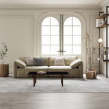 Modern Deep Seated Pillow Top Arm Sofa Khaki