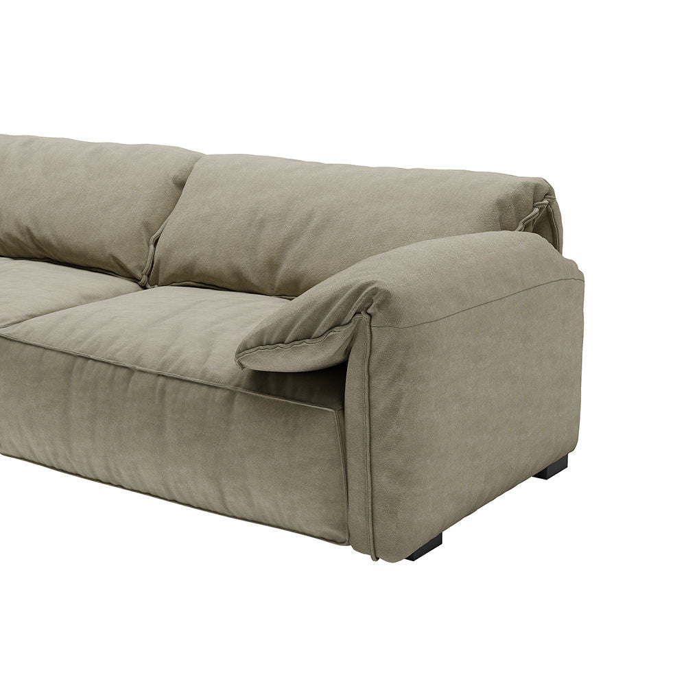 Modern Deep Seated Pillow Top Arm Sofa Khaki