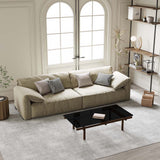 Modern Deep Seated Pillow Top Arm Sofa Khaki