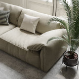 Modern Deep Seated Pillow Top Arm Sofa Khaki