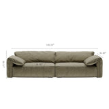 Modern Deep Seated Pillow Top Arm Sofa Khaki