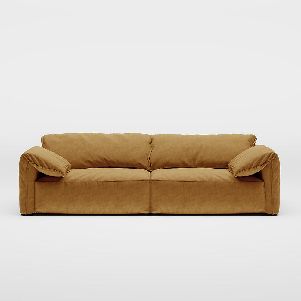Modern Deep Seated Pillow Top Arm Sofa Yellow