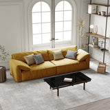 Modern Deep Seated Pillow Top Arm Sofa Yellow