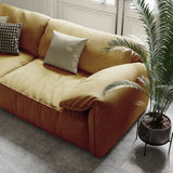 Modern Deep Seated Pillow Top Arm Sofa Yellow