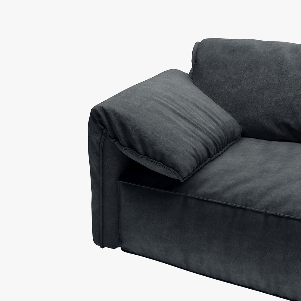 Modern Deep Seated Pillow Top Arm Sofa Navy