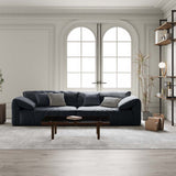 Modern Deep Seated Pillow Top Arm Sofa Navy