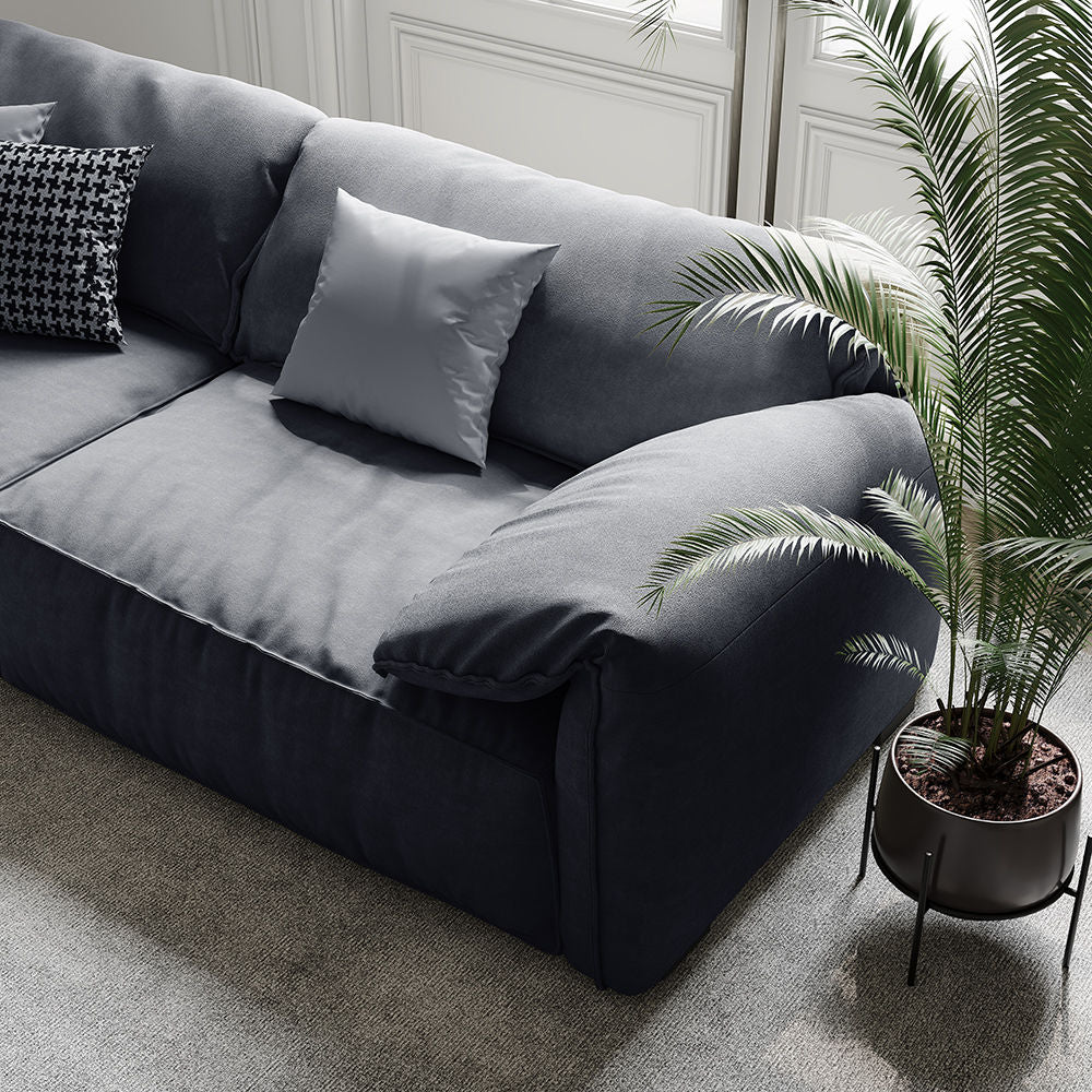 Modern Deep Seated Pillow Top Arm Sofa Navy