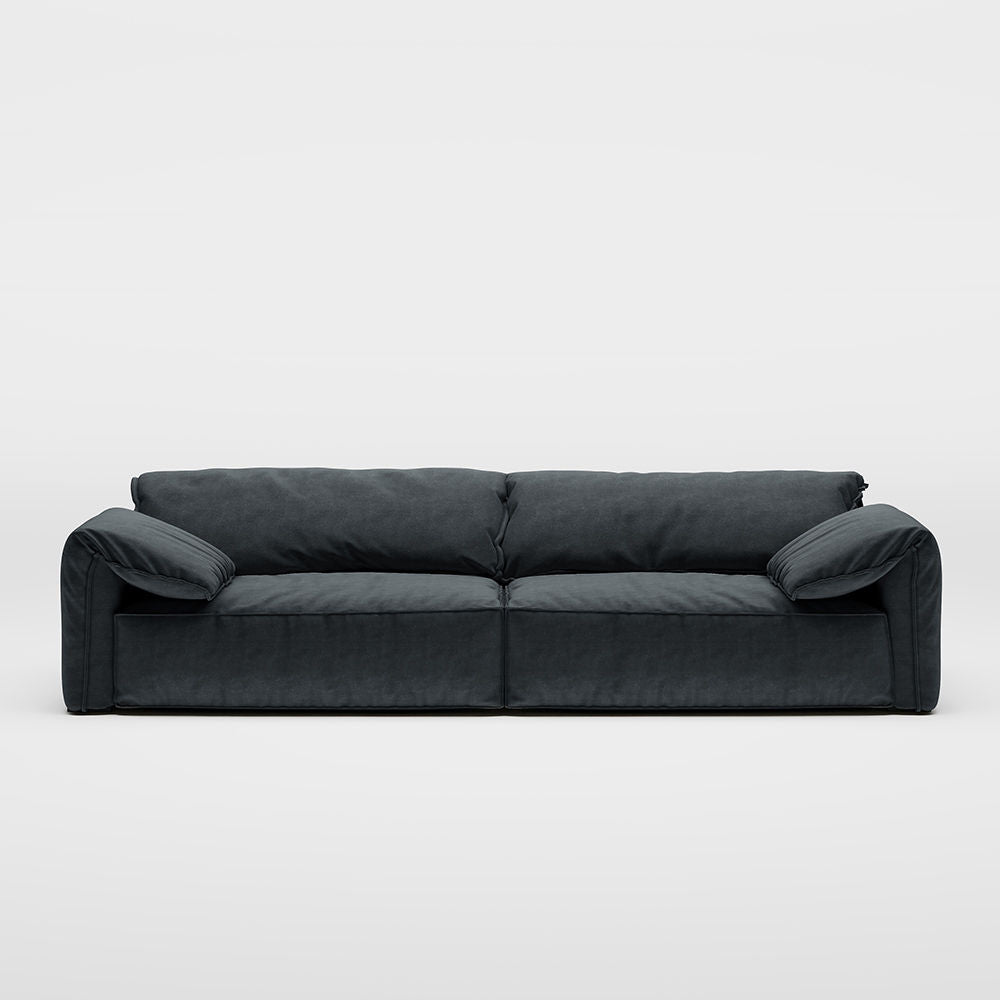 Modern Deep Seated Pillow Top Arm Sofa Navy