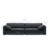 Modern Deep Seated Pillow Top Arm Sofa Navy