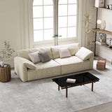 Modern Deep Seated Pillow Top Arm Sofa Beige