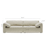 Modern Deep Seated Pillow Top Arm Sofa Beige