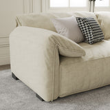 Modern Deep Seated Pillow Top Arm Sofa Beige