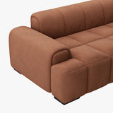 Quality Modern Channeled Recliner Sofa With Cat Scratch Fabric Brown
