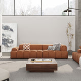 Quality Modern Channeled Recliner Sofa With Cat Scratch Fabric Brown