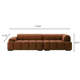 Quality Modern Channeled Recliner Sofa With Cat Scratch Fabric Brown